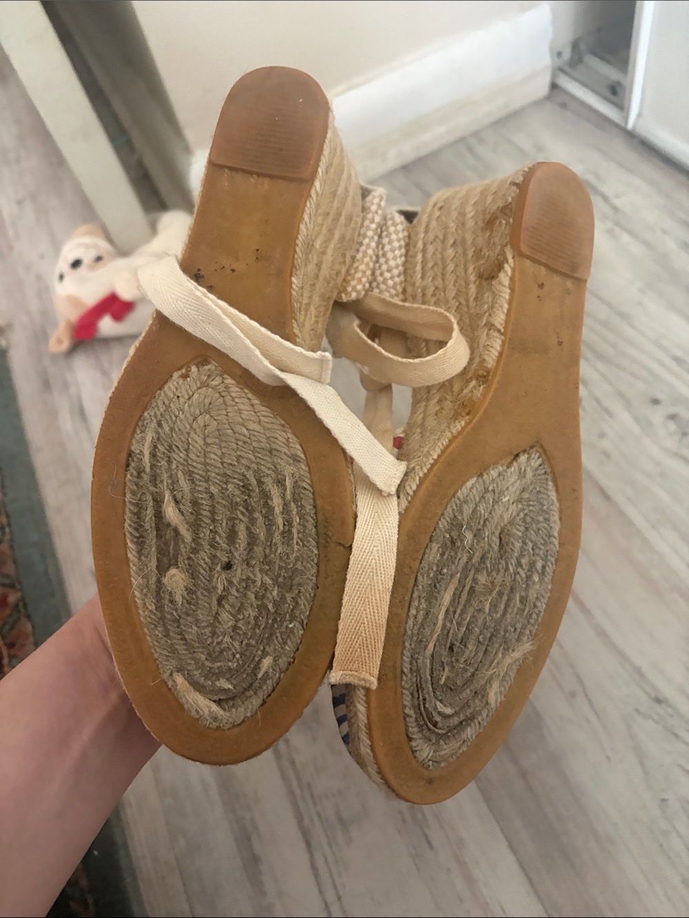 Authentic COACH Patchwork Lace Up Espadrille Wedges - Picture 6 of 6